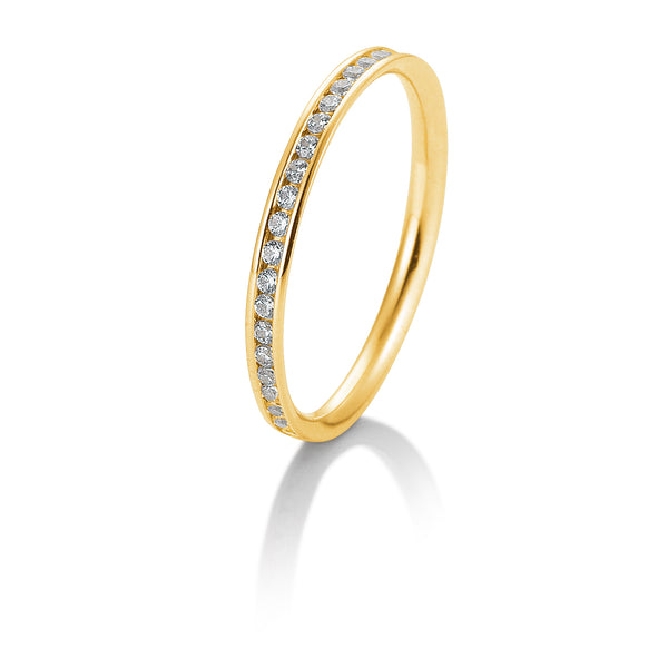Diamant Ring 0,26ct Memoire Gelbgold