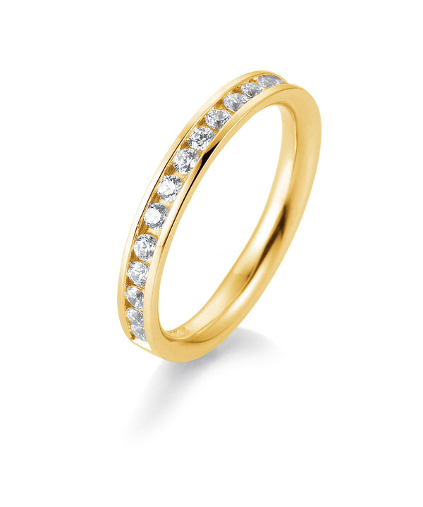 Diamant Ring 0,51ct Memoire Gelbgold