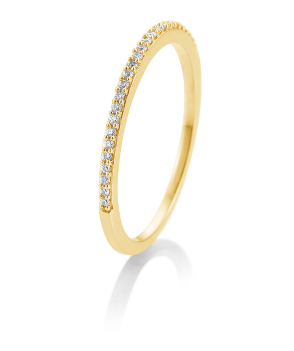 Diamant Ring 0,112ct Halbmemoire Gelbgold