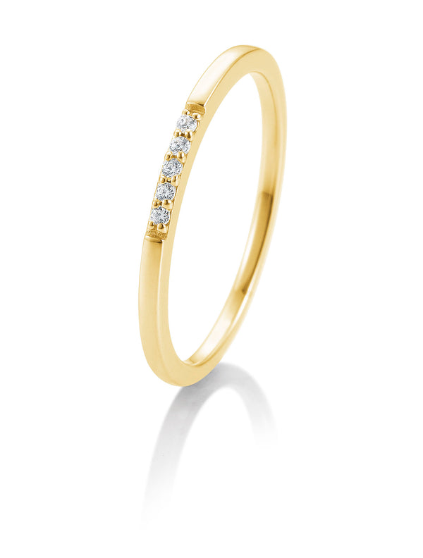 Diamant Ring 0,038ct Halbmemoire Gelbgold