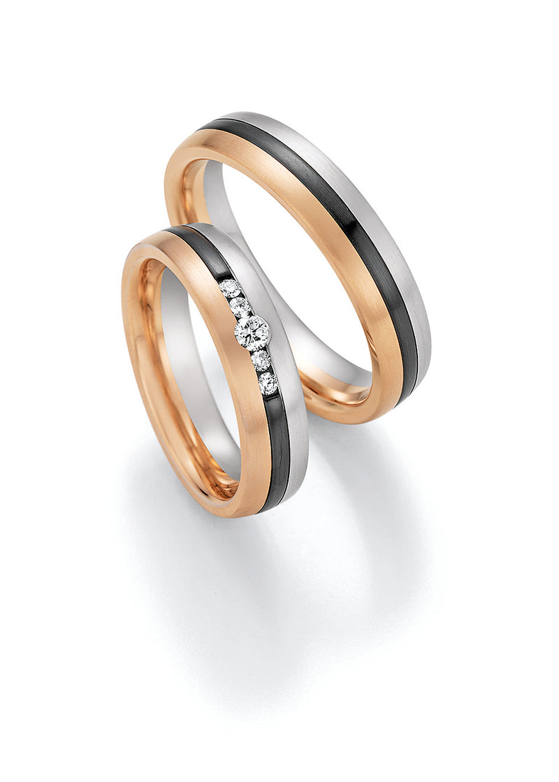 Eheringe 585 Black & Gold 0,13ct