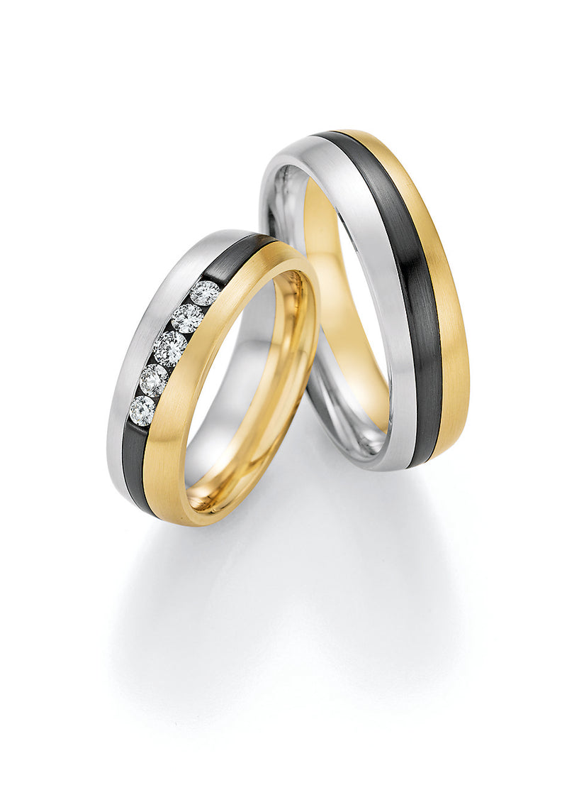 Eheringe 585 Black & Gold 0,23ct