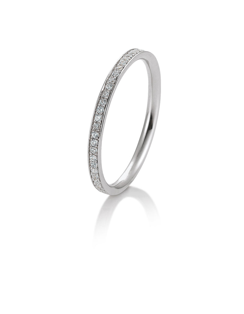 Diamant Ring 0,165ct Memoire Weißgold