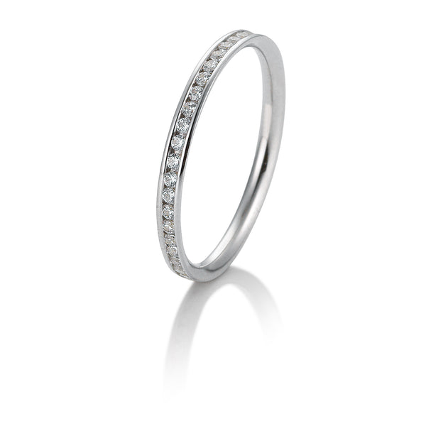 Diamant Ring 0,26ct Memoire Weißgold