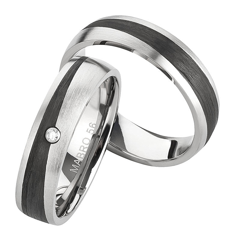 Ringe Titan - Carbon *Diamant* AB3848/49