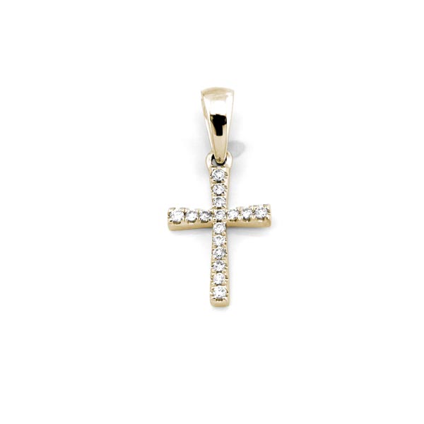 Diamant 0,06ct Gold Kreuz Anhänger