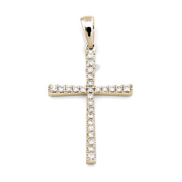 Diamant 0,15ct Gold Kreuz Anhänger