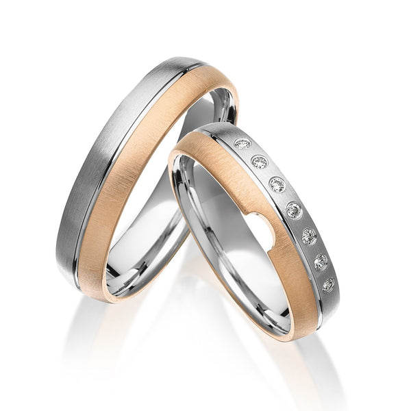 Eheringe Romantic Love Weißgold Roségold