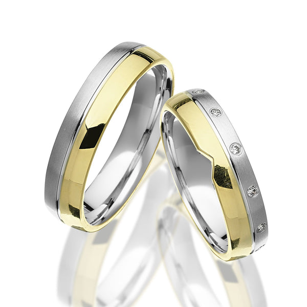 Eheringe Romantic Love Weißgold Gelbgold