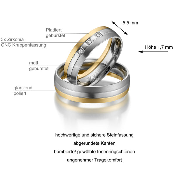 Titanringe Vergoldet